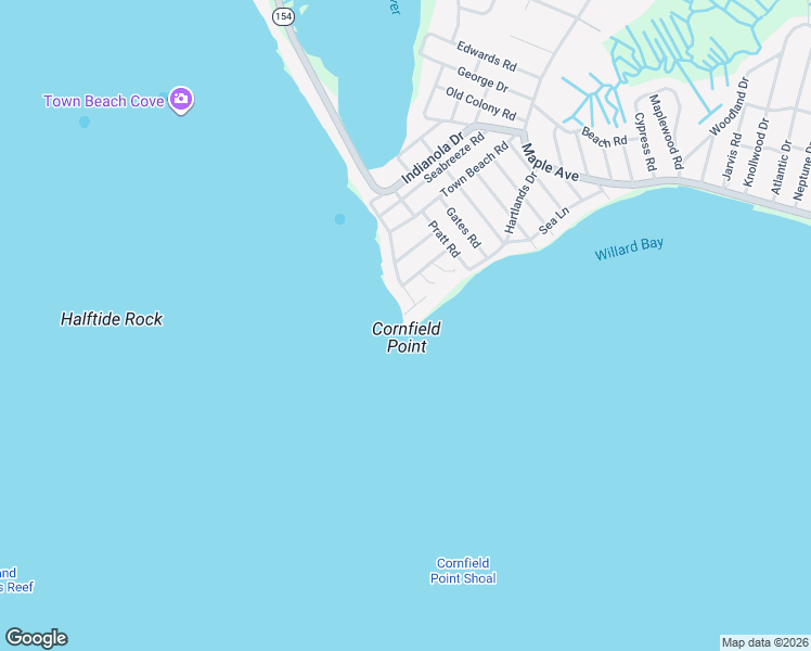 map of restaurants, bars, coffee shops, grocery stores, and more near 2 Point Road in Old Saybrook