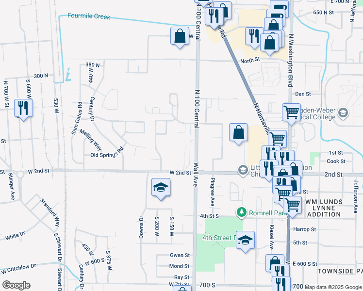 map of restaurants, bars, coffee shops, grocery stores, and more near 142 West 2nd Street in Ogden