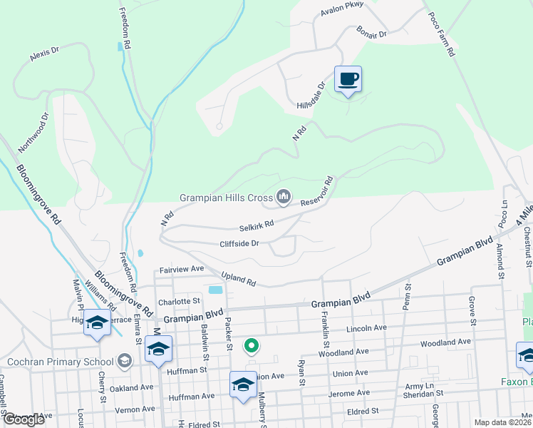 map of restaurants, bars, coffee shops, grocery stores, and more near 23-269 Selkirk Road in Williamsport