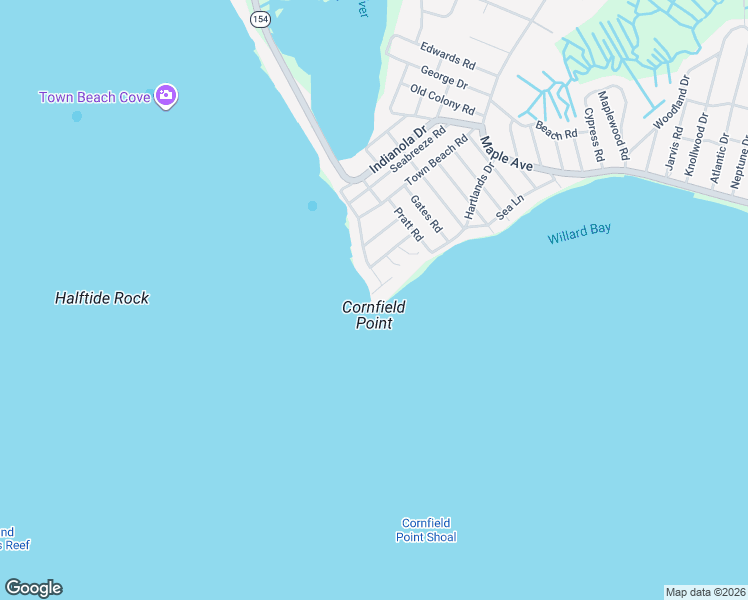 map of restaurants, bars, coffee shops, grocery stores, and more near 2 Point Road in Old Saybrook