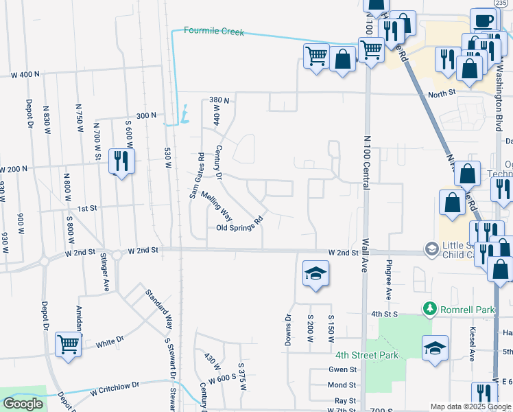 map of restaurants, bars, coffee shops, grocery stores, and more near 347 West Goodale Drive in Ogden