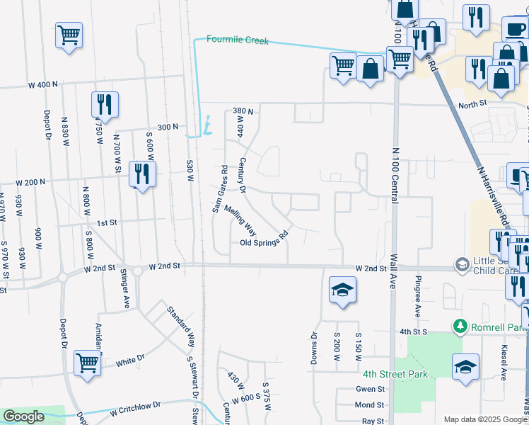 map of restaurants, bars, coffee shops, grocery stores, and more near 369 West Goodale Drive in Ogden