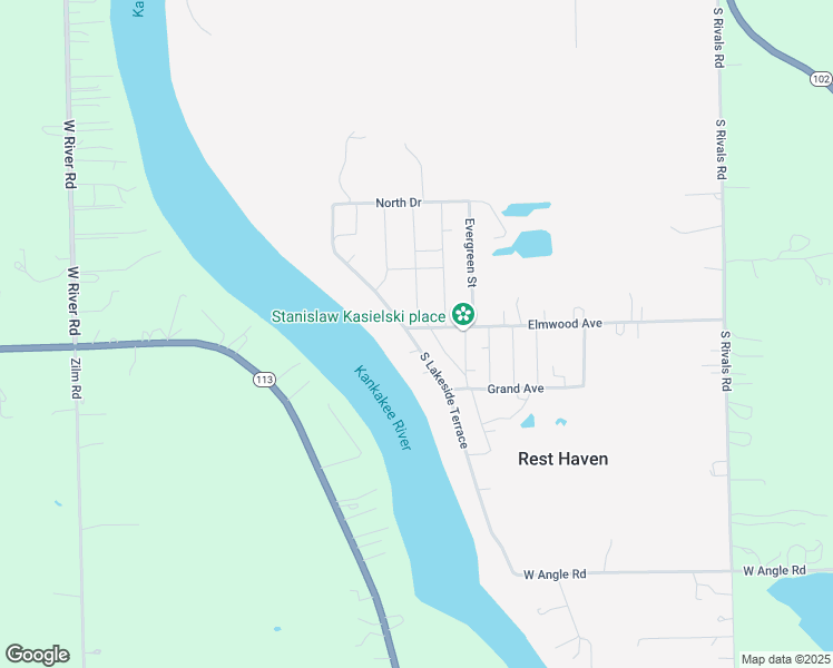 map of restaurants, bars, coffee shops, grocery stores, and more near 34327 South Lakeside Terrace in Wilmington