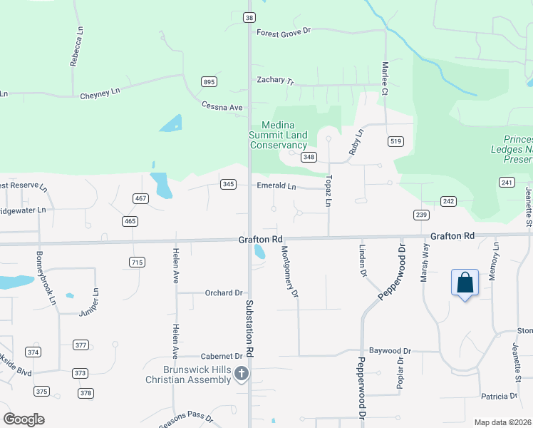 map of restaurants, bars, coffee shops, grocery stores, and more near 480 Diamond Court in Brunswick