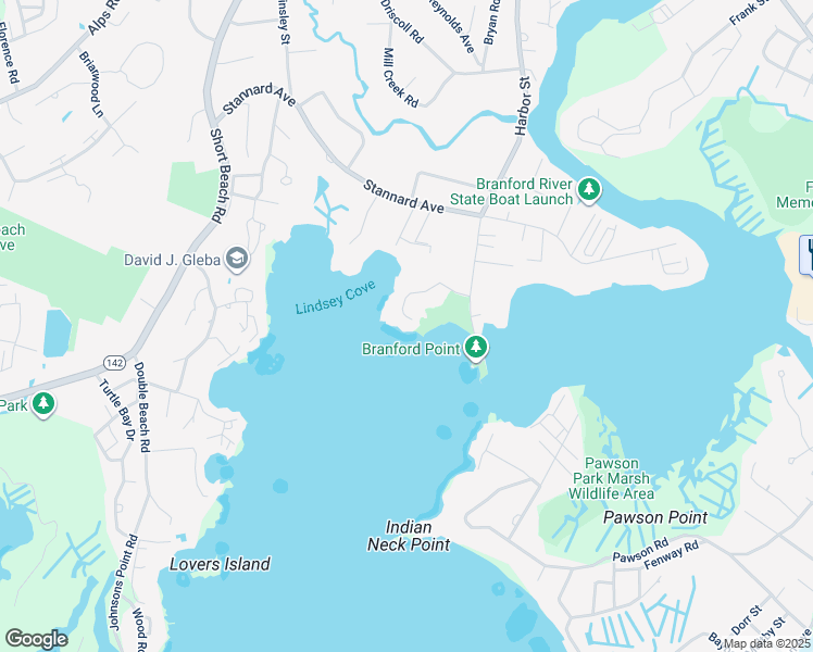 map of restaurants, bars, coffee shops, grocery stores, and more near 1 Parker Memorial Drive in Branford