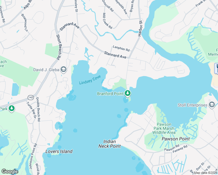map of restaurants, bars, coffee shops, grocery stores, and more near 1 Parker Memorial Drive in Branford