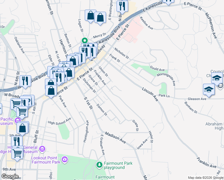 map of restaurants, bars, coffee shops, grocery stores, and more near 503 Franklin Avenue in Council Bluffs