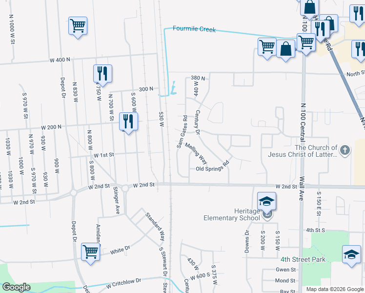 map of restaurants, bars, coffee shops, grocery stores, and more near 130 Sam Gates Road in Ogden