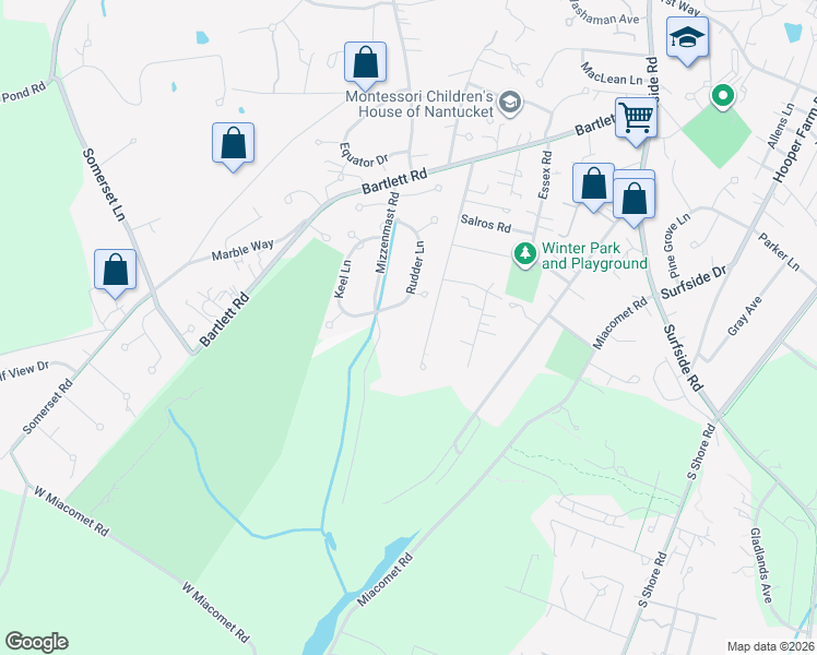 map of restaurants, bars, coffee shops, grocery stores, and more near 26 Mizzenmast Road in Nantucket