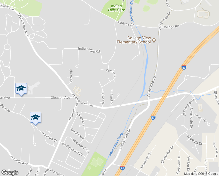 map of restaurants, bars, coffee shops, grocery stores, and more near 134 Shevi Drive in Council Bluffs