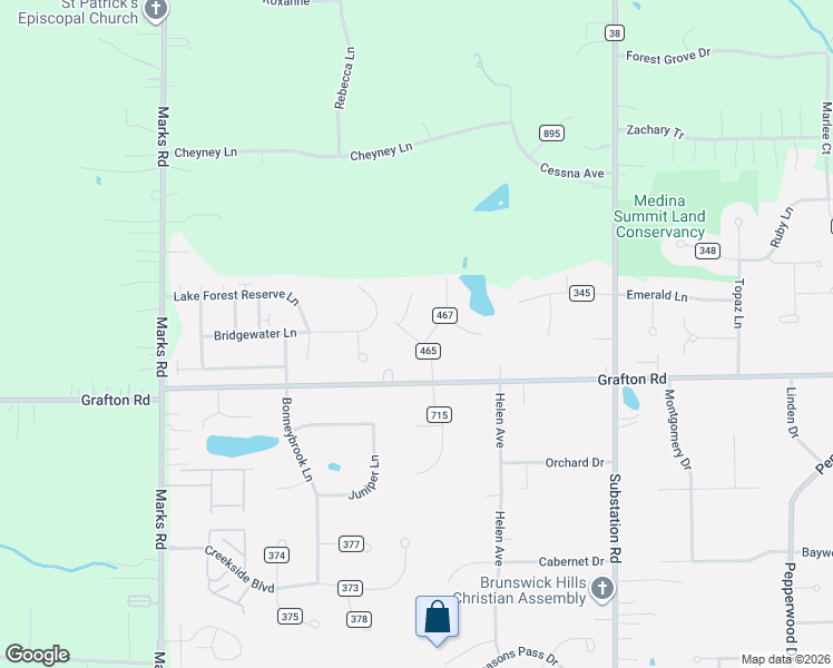 map of restaurants, bars, coffee shops, grocery stores, and more near 482 Brambleside Drive in Brunswick