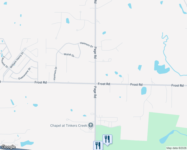 map of restaurants, bars, coffee shops, grocery stores, and more near 9967 Page Road in Streetsboro