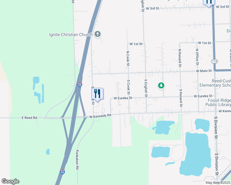 map of restaurants, bars, coffee shops, grocery stores, and more near 178 Countryside Court in Braidwood