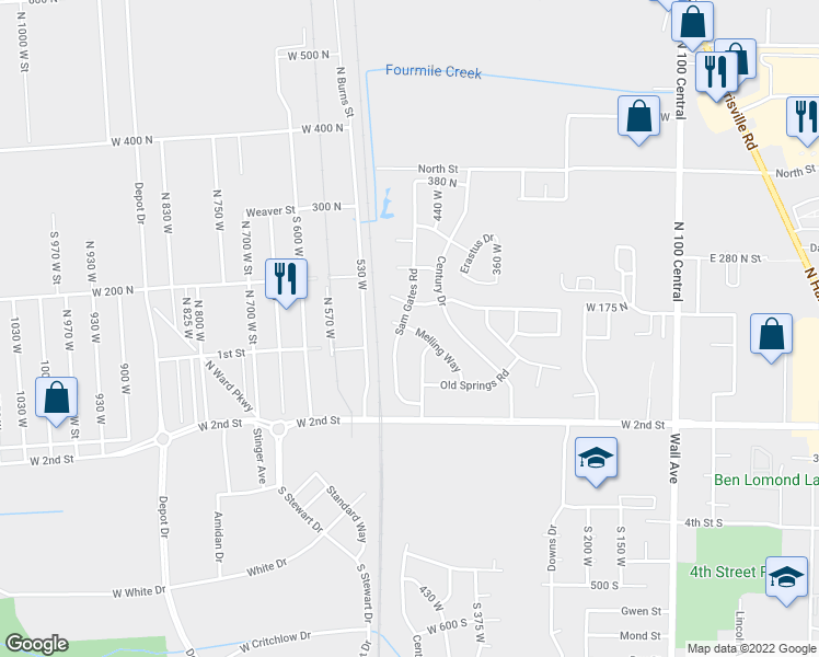 map of restaurants, bars, coffee shops, grocery stores, and more near 130 Sam Gates Road in Ogden