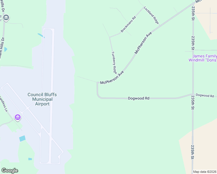 map of restaurants, bars, coffee shops, grocery stores, and more near 22851 McPherson Avenue in Council Bluffs