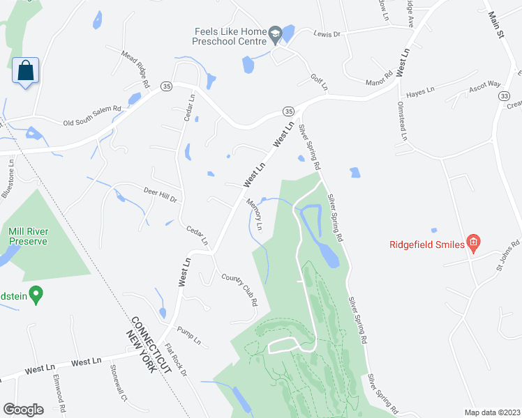 map of restaurants, bars, coffee shops, grocery stores, and more near 15 Memory Lane in Ridgefield