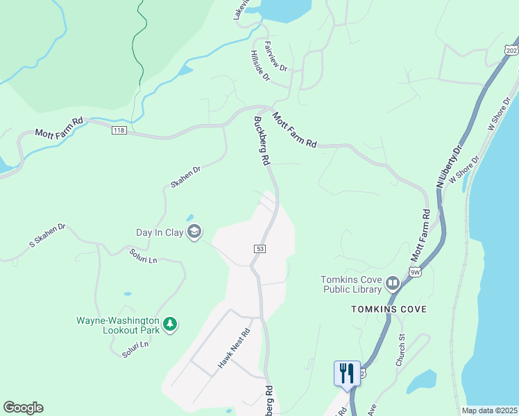 map of restaurants, bars, coffee shops, grocery stores, and more near 99 Buckberg Road in Tomkins Cove