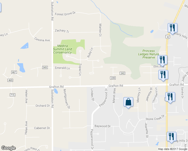 map of restaurants, bars, coffee shops, grocery stores, and more near 475 Rockledge Lane in Brunswick