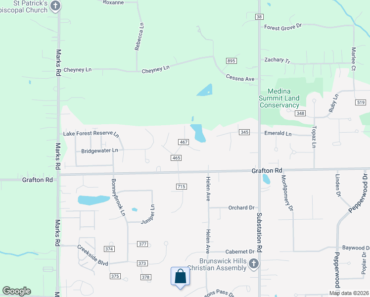 map of restaurants, bars, coffee shops, grocery stores, and more near 5030 Whetstone Circle in Brunswick