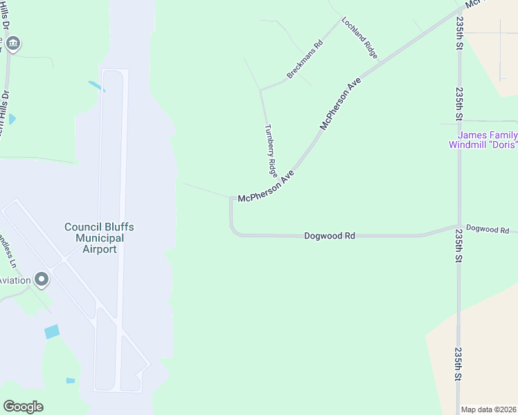 map of restaurants, bars, coffee shops, grocery stores, and more near 22851 McPherson Avenue in Council Bluffs