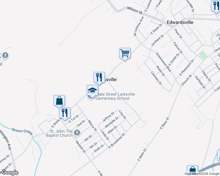 map of restaurants, bars, coffee shops, grocery stores, and more near 40 Howard St in Kingston