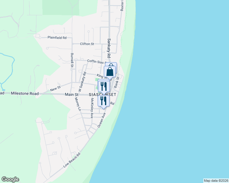 map of restaurants, bars, coffee shops, grocery stores, and more near 7 Beach Street in Nantucket