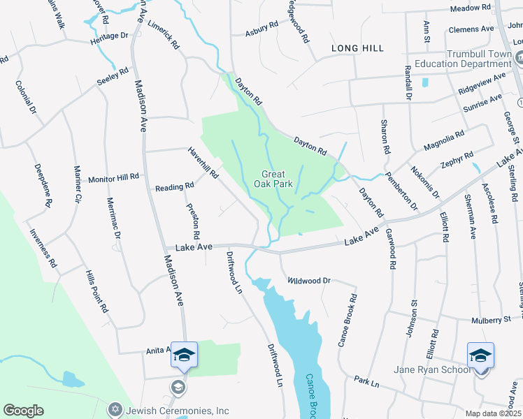 map of restaurants, bars, coffee shops, grocery stores, and more near 109 Haverhill Road in Trumbull