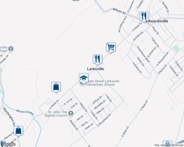 map of restaurants, bars, coffee shops, grocery stores, and more near 40 Howard St in Kingston