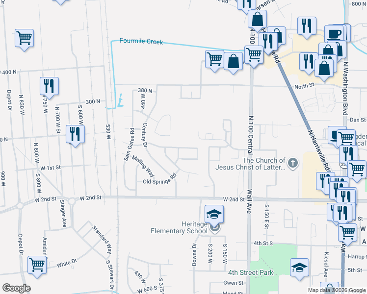 map of restaurants, bars, coffee shops, grocery stores, and more near in Marriott-Slaterville