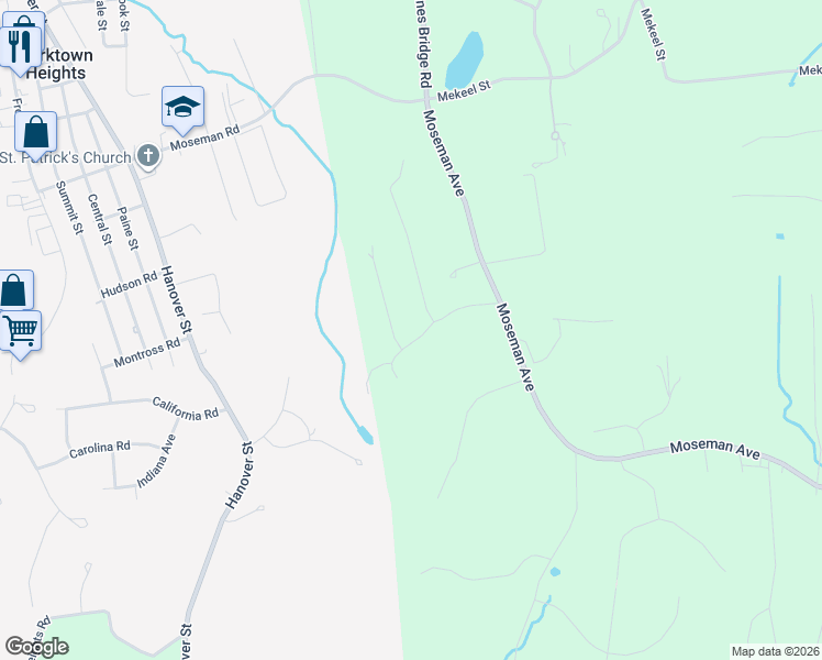 map of restaurants, bars, coffee shops, grocery stores, and more near 11 Sun Hill Road in Katonah