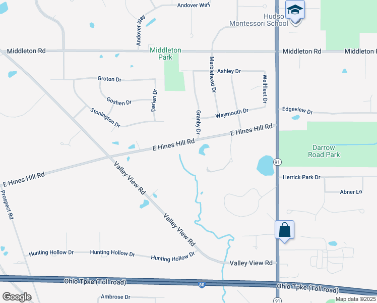 map of restaurants, bars, coffee shops, grocery stores, and more near 1842 East Hines Hill Road in Hudson