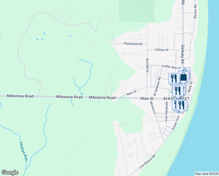 map of restaurants, bars, coffee shops, grocery stores, and more near 316 Milestone Road in Nantucket