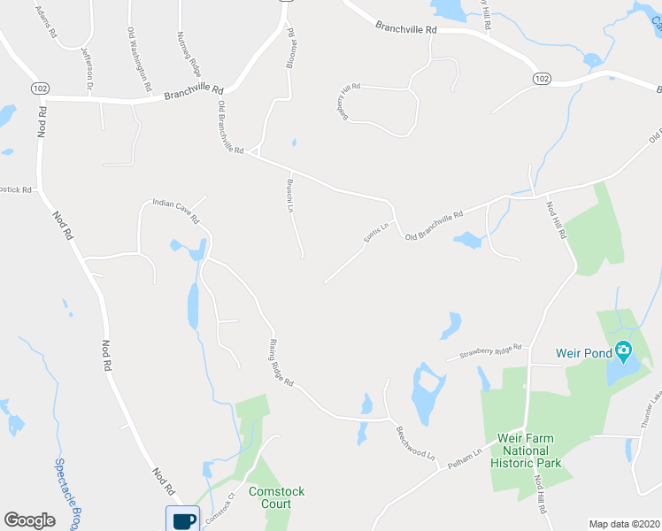 map of restaurants, bars, coffee shops, grocery stores, and more near 25 Eustis Lane in Ridgefield