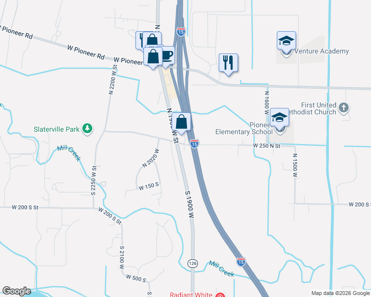 map of restaurants, bars, coffee shops, grocery stores, and more near 1917 West 250 North Street in Ogden