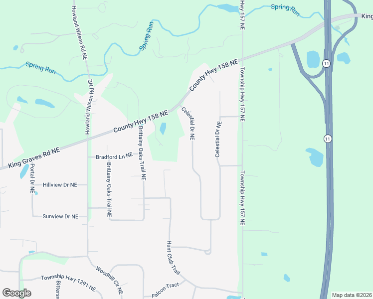 map of restaurants, bars, coffee shops, grocery stores, and more near 2221 Celestial Drive Northeast in Warren
