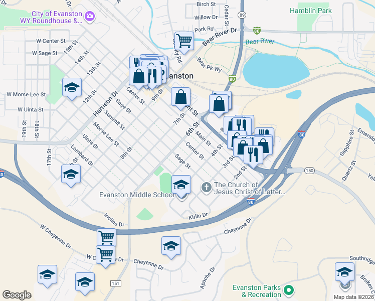 map of restaurants, bars, coffee shops, grocery stores, and more near 509 Center Street in Evanston