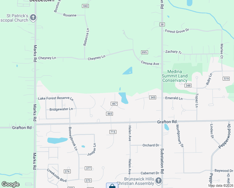 map of restaurants, bars, coffee shops, grocery stores, and more near 419 Brambleside Drive in Brunswick