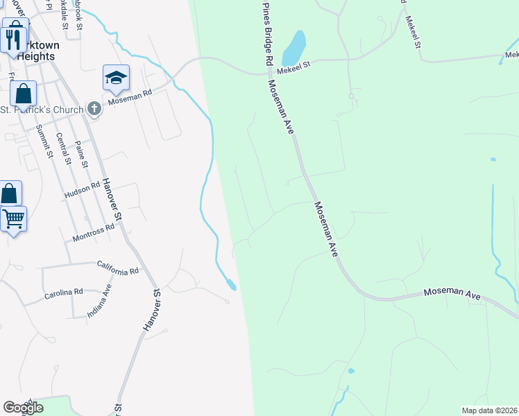 map of restaurants, bars, coffee shops, grocery stores, and more near 11 Sun Hill Road in Katonah