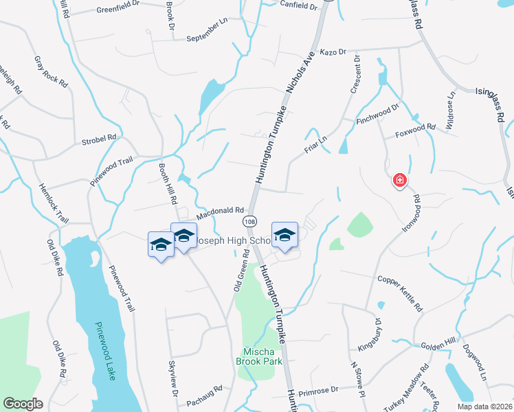map of restaurants, bars, coffee shops, grocery stores, and more near 2428 Huntington Turnpike in Trumbull