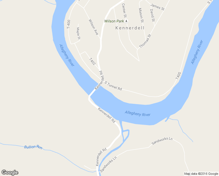 map of restaurants, bars, coffee shops, grocery stores, and more near 128 South Tunnel Road in Kennerdell