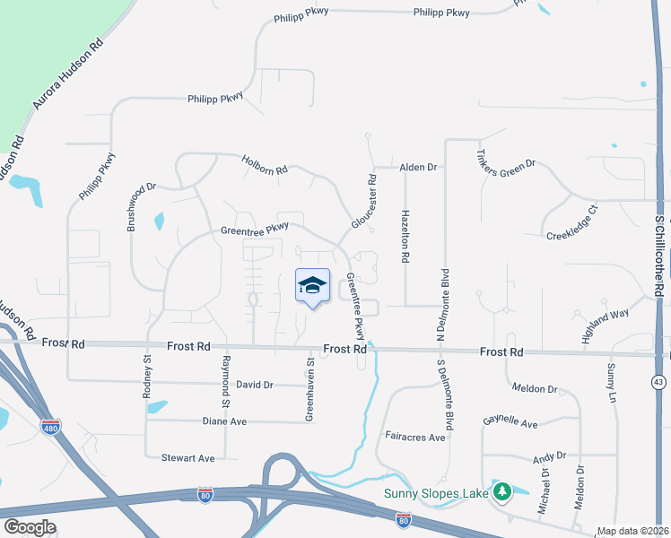 map of restaurants, bars, coffee shops, grocery stores, and more near 885 Heath Lane in Streetsboro