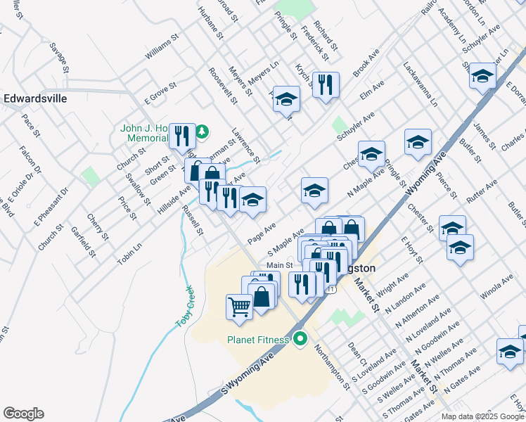 map of restaurants, bars, coffee shops, grocery stores, and more near 71-109 Payne Avenue in Kingston