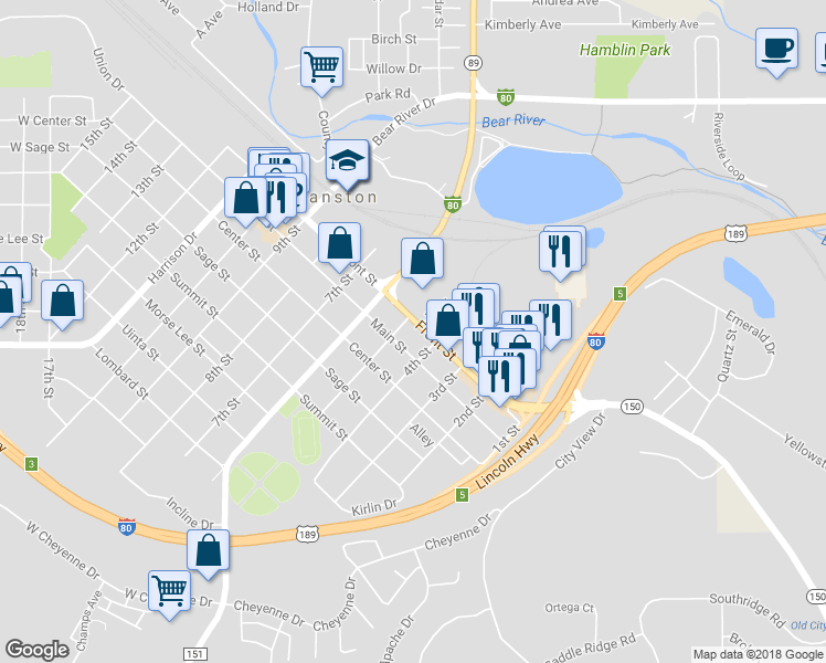 map of restaurants, bars, coffee shops, grocery stores, and more near 431 Front Street in Evanston
