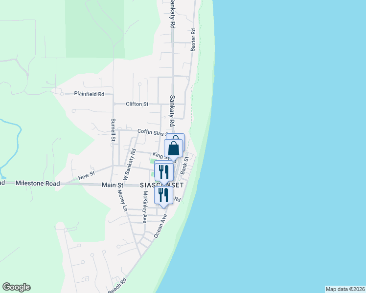 map of restaurants, bars, coffee shops, grocery stores, and more near 37 Shell Street in Nantucket