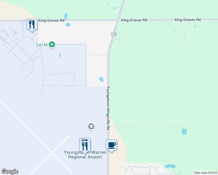 map of restaurants, bars, coffee shops, grocery stores, and more near 1724 Youngstown Kingsville Road in Trumbull County