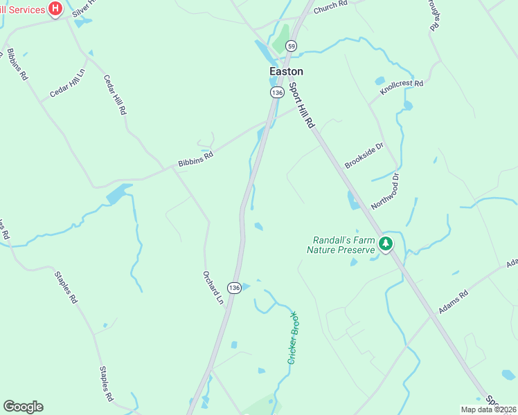 map of restaurants, bars, coffee shops, grocery stores, and more near 85 Westport Road in Easton