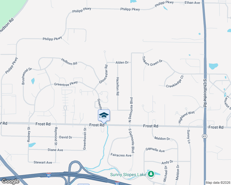 map of restaurants, bars, coffee shops, grocery stores, and more near 961 Bristol Lane in Streetsboro