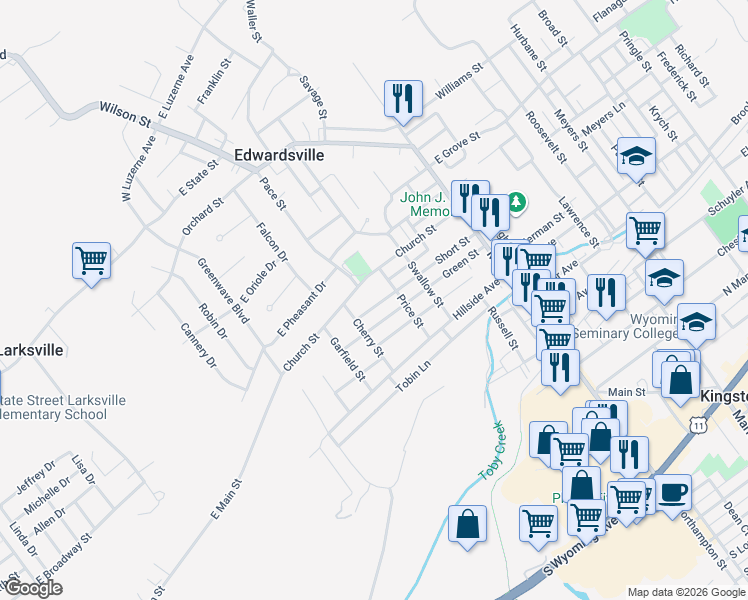 map of restaurants, bars, coffee shops, grocery stores, and more near 149 Short St in Edwardsville