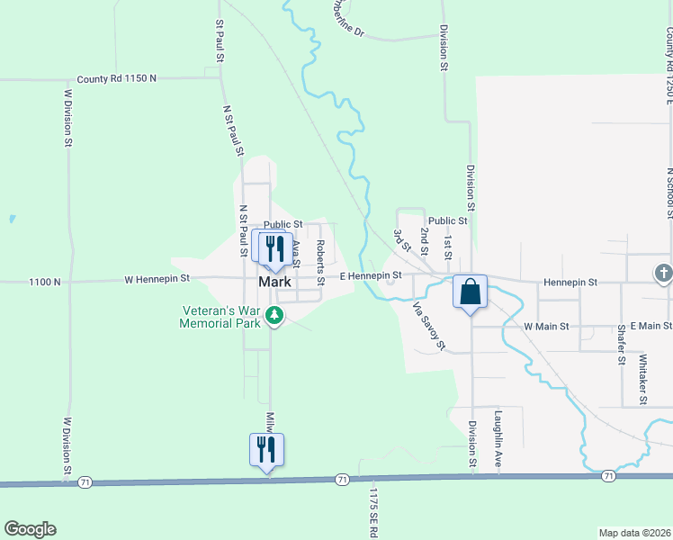 map of restaurants, bars, coffee shops, grocery stores, and more near 316 West Hennepin Street in Granville