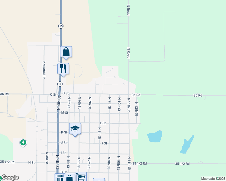 map of restaurants, bars, coffee shops, grocery stores, and more near 940 O Street in David City